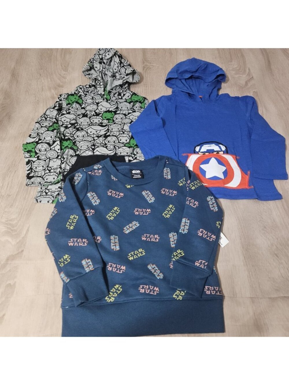 Boys Size 4t 4-5 Marvel Long Sleeve Pullover Shirts & Star Wars Sweatshirt Nwot